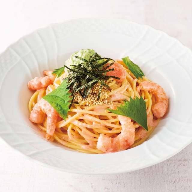 海老とたらこの和風パスタ ～大葉マスカルポーネ～（エクセルシオールカフェ）