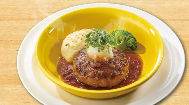 ビーフ100％大葉おろしの粗挽き肉厚ステーキ風ハンバーグ（ガスト）