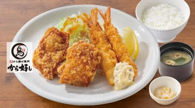 から好し(2個)＆海老フライ(2本)定食（ガスト）
