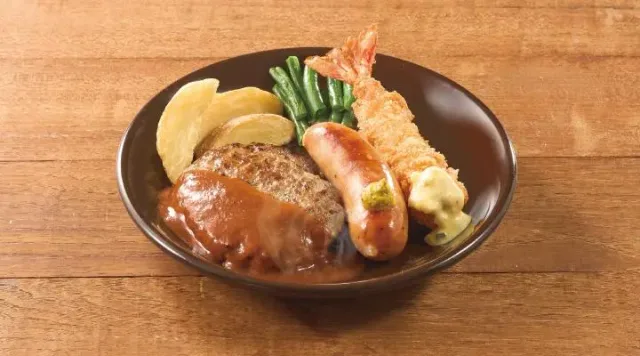 ハンバーグ＆フランクソーセージ＆海老フライ（ジョナサン）