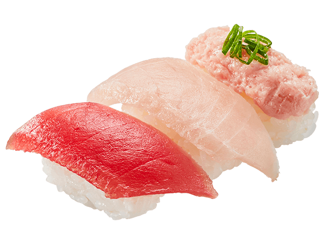 3種のまぐろ食べ比べ（かっぱ寿司）