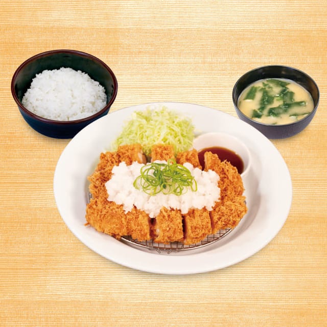 鬼おろしポン酢ジャンボチキンかつ定食（松のや）