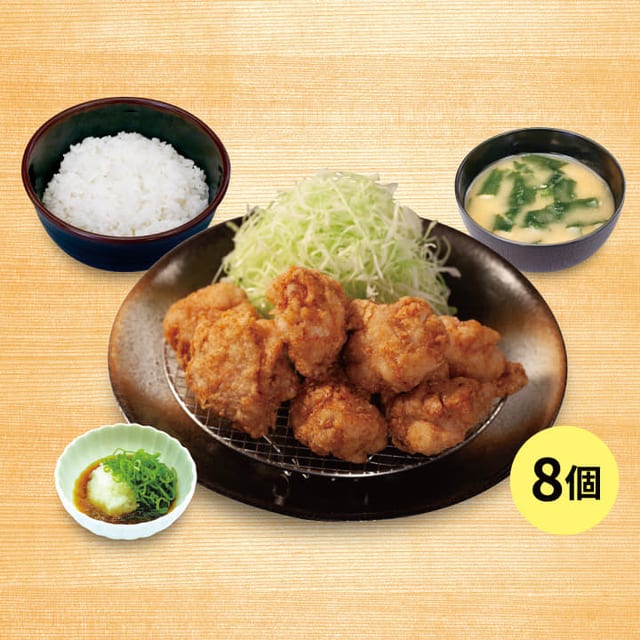 鬼おろしポン酢本格唐揚げ定食（8個）（松のや）