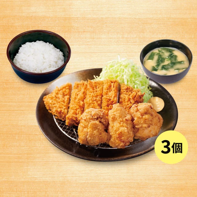 ロースかつ＆本格唐揚げ定食（松のや）