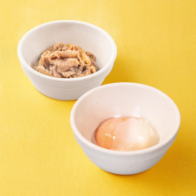 ミニ牛皿半熟玉子セット(松屋)