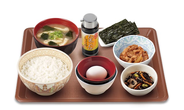 牛たまかけ朝食 ミニ（すき家）