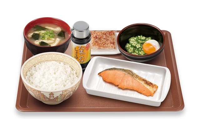 焼鮭まぜのっけ朝食 大盛（すき家）