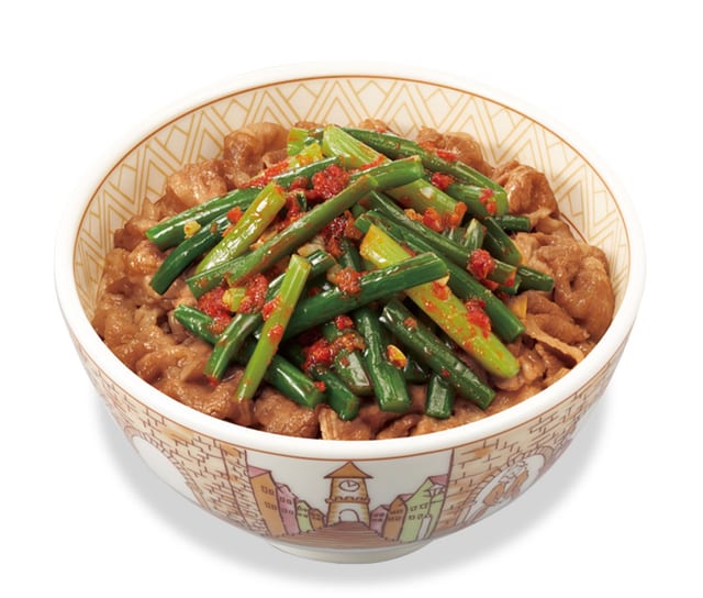 ニンニクの芽牛丼 中盛（すき家）