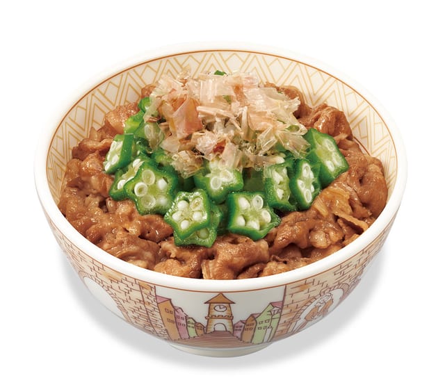 かつぶしオクラ牛丼 中盛（すき家）