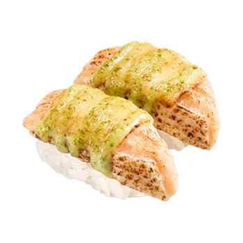 サーモン バジルマヨチーズ炙り（スシロー）