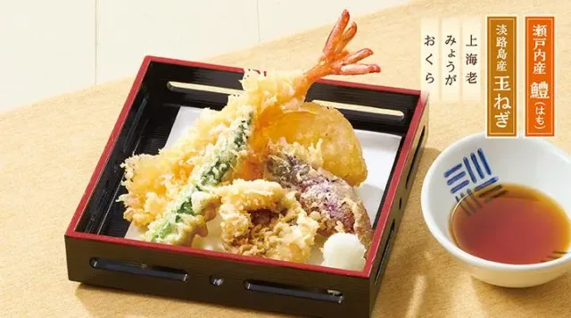 瀬戸内産鱧の季節天ぷら盛り合わせ（夢庵）