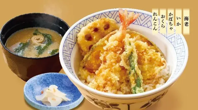 ランチ天丼お味噌汁・お新香付（夢庵）