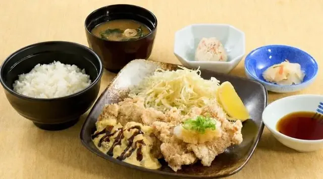若鶏の竜田揚げおろしポン酢＆テリタル定食（夢庵）