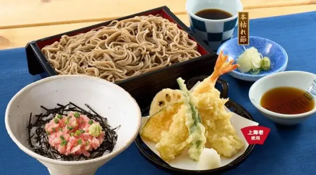 天せいろそばと小ねぎとろ丼（夢庵）