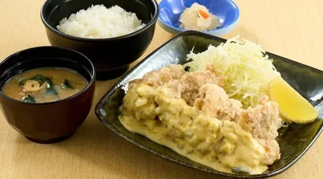 若鶏の竜田揚げ南蛮風ランチ（夢庵）