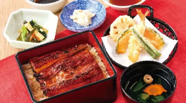 うな重小天ぷら膳（お吸い物・お新香付・小鉢付）（夢庵）