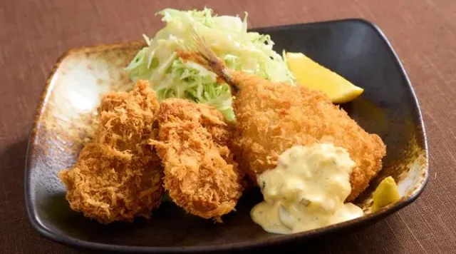 ひれかつ＆長崎県産あじフライ（夢庵）